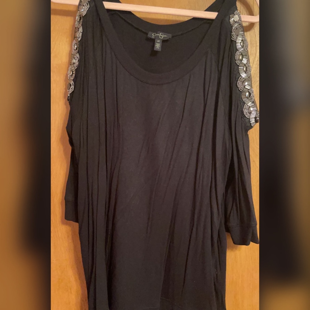 Jessica Simpson plus size cold shoulder top